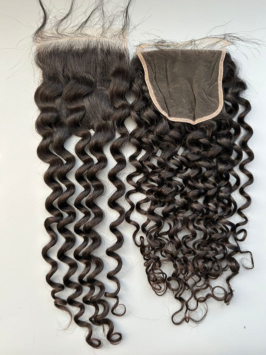 Raw Cambodian Loose Deep Wave HD Lace Closure & Frontal